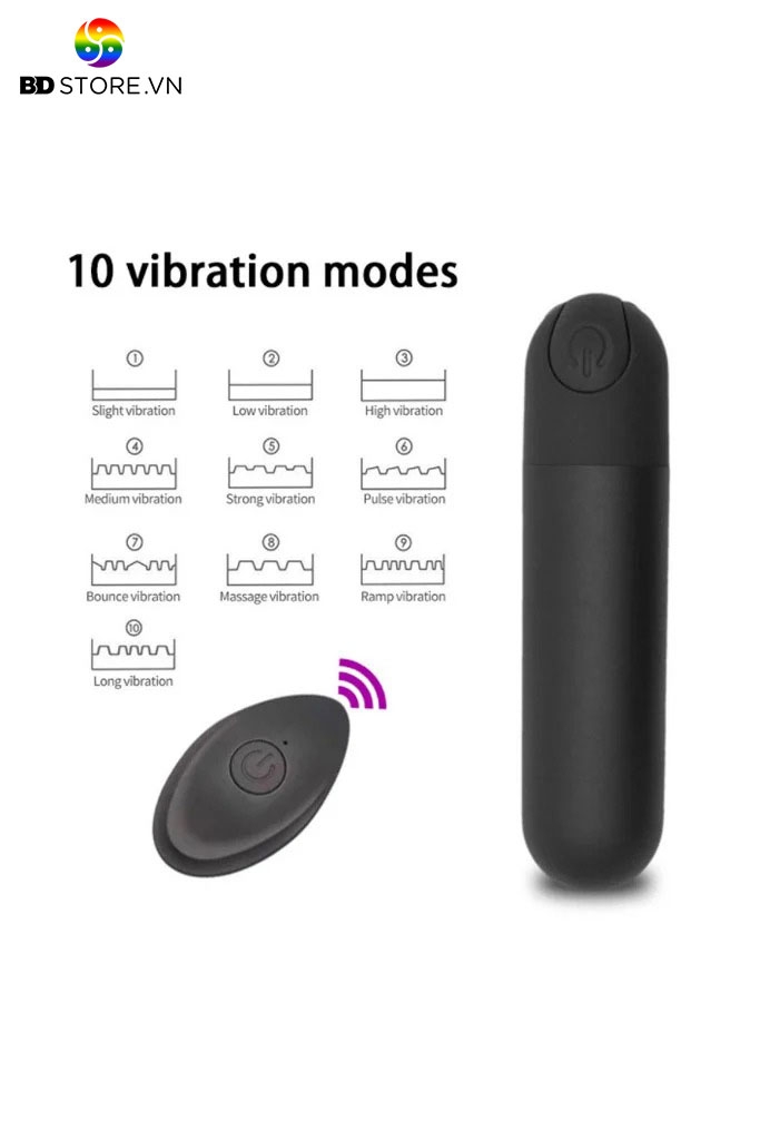 BDT1012 - Trứng rung viên đạn không dây có 10 chế độ sạc điện
