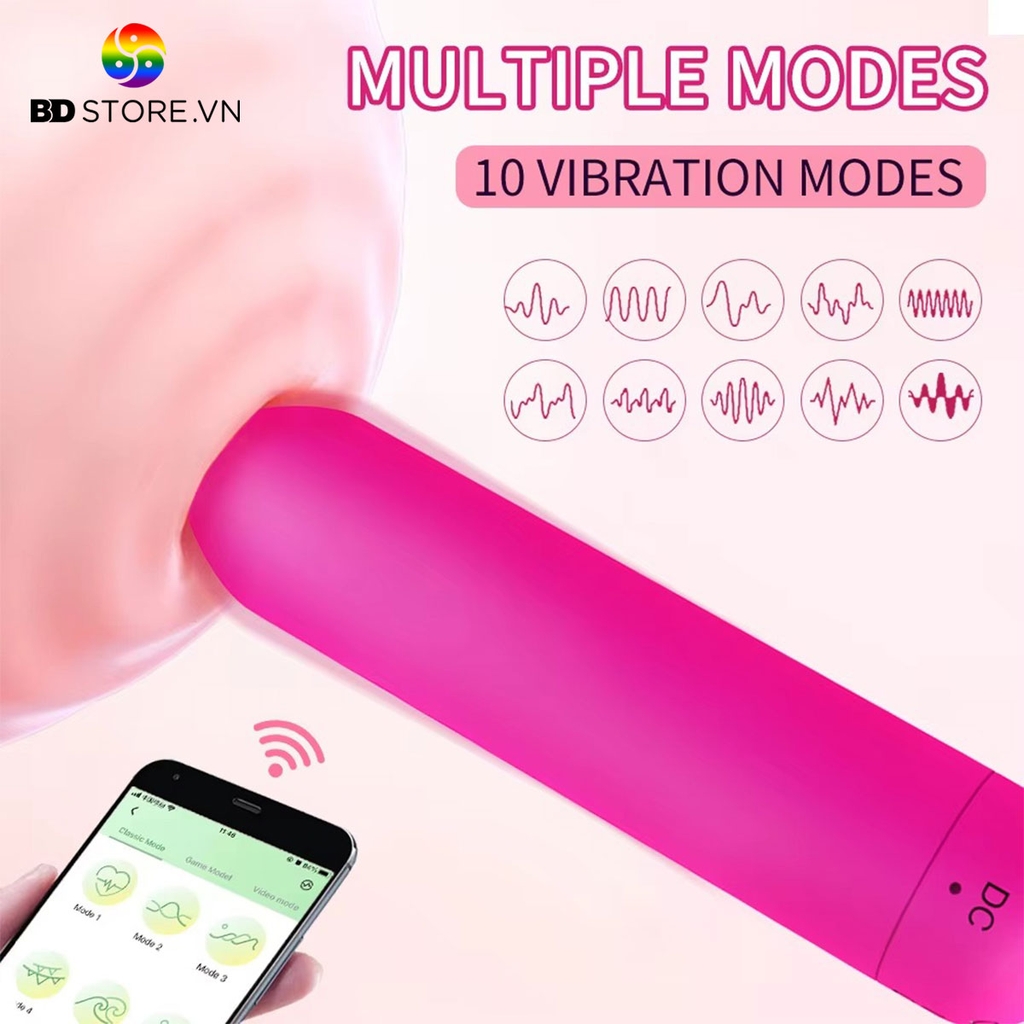 BDT1013 - Trứng rung hình viên đạn điều khiển qua APP sạc điện