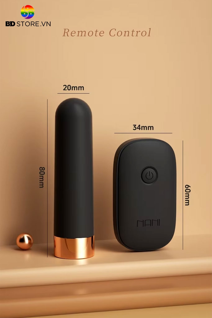 BDT1118 - Trứng rung mini không dây điều khiển từ xa dài 8cm sạc điện