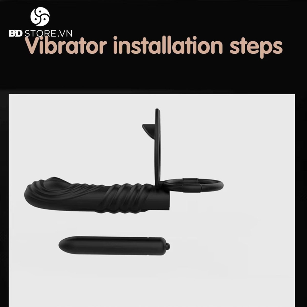 BDT1123 - Cu giả mix vòng đeo dildo chất liệu silicon mềm có độ đàn hồi tốt