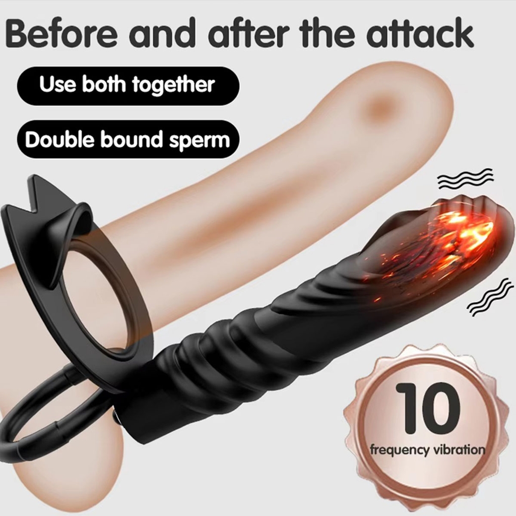 BDT1123 - Cu giả mix vòng đeo dildo chất liệu silicon mềm có độ đàn hồi tốt
