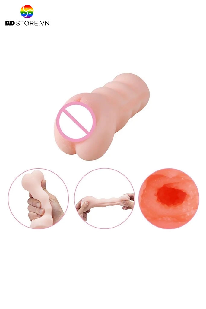 BDT1145 - Âm đạo giả cho nam cầm tay chất liệu silicon mềm dài 13cm