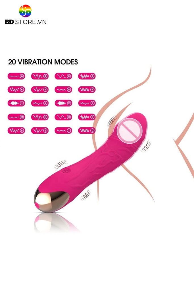 BDT1202 - Máy rung đầu dương vật có gân nổi cầm tay dài 18.1cm