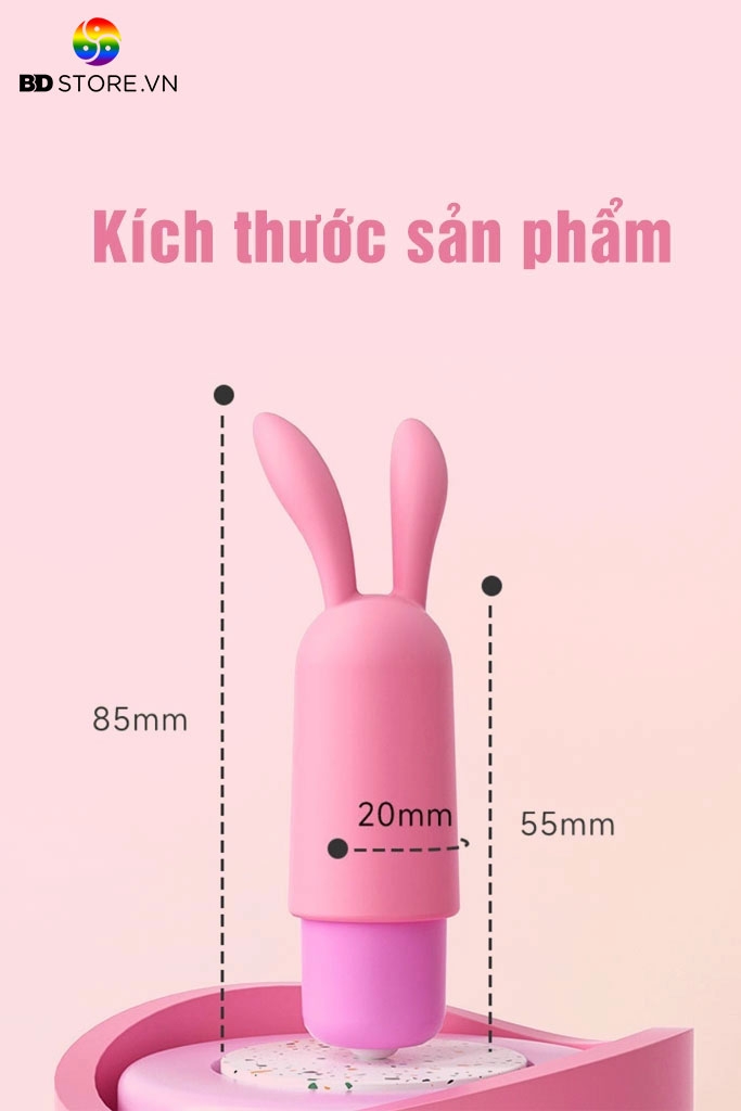 BDT1313 - Trứng rung mini ngụy trang con thỏ hồng silicon dài 85mm
