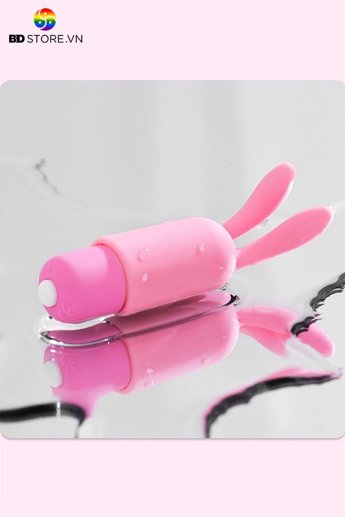 BDT1313 - Trứng rung mini ngụy trang con thỏ hồng silicon dài 85mm