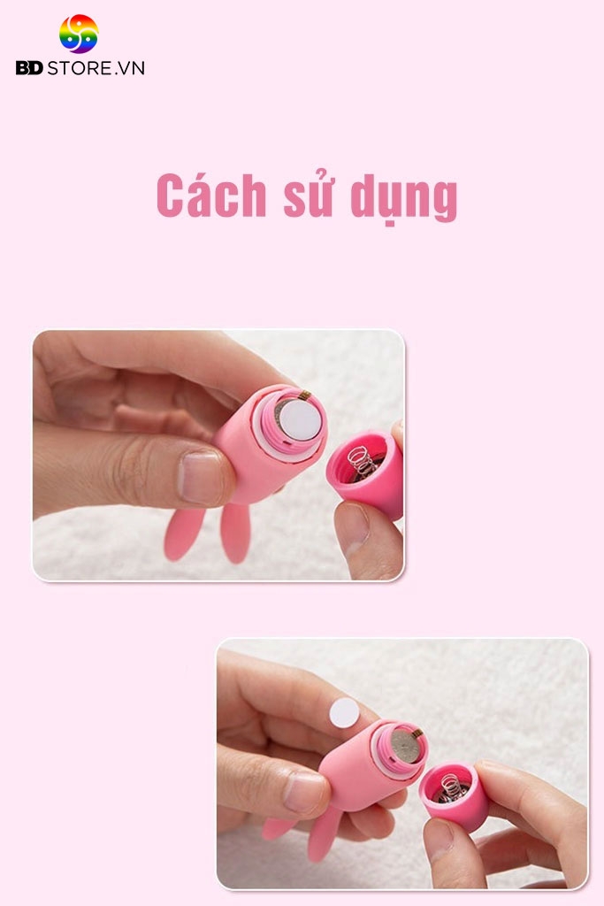 BDT1313 - Trứng rung mini ngụy trang con thỏ hồng silicon dài 85mm