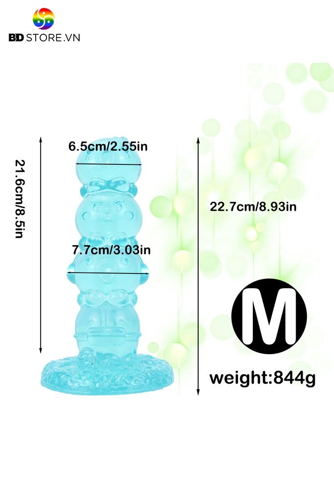 BDT1340 - Dương vật giả hít tường bi liền silicon mềm dài 15 và 21cm