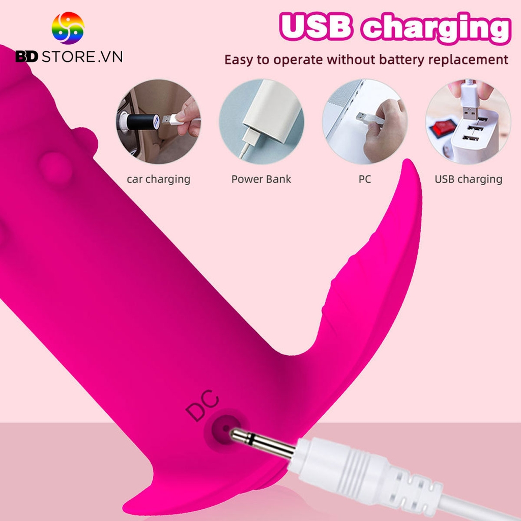 BDT1360 - Dương vật giả điều khiển qua APP có bi nổi dài 9cm