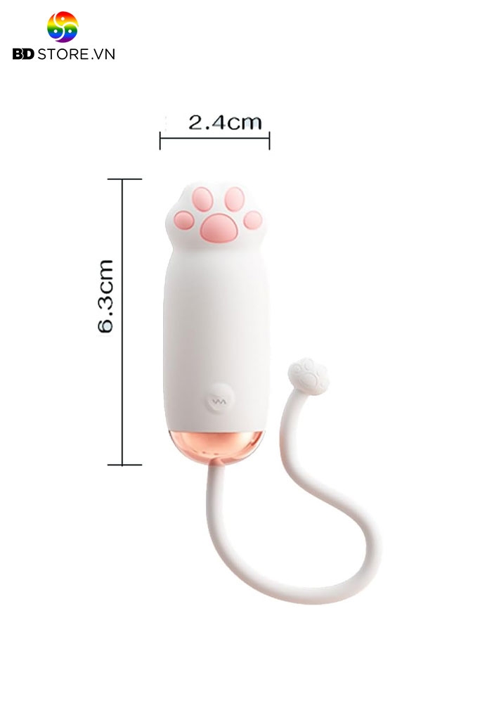 BDT1386 - Trứng rung tình yêu mini hình con mèo và chân mèo sạc điện