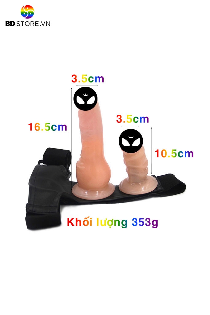 BDT146 - Cu giả silicon 2 đầu thiết kế to ngắn và thon có thể tháo rời