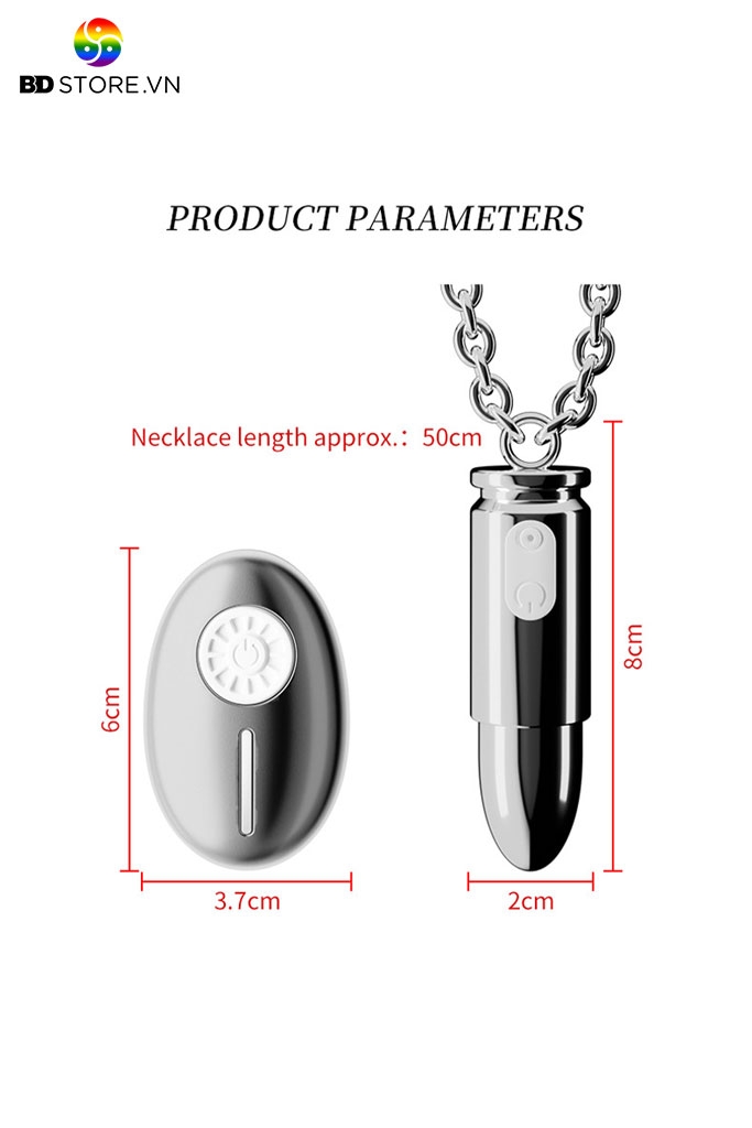 BDT1470 - Trứng rung mini ngụy trang hình viên đạn có vòng đeo dài 8cm
