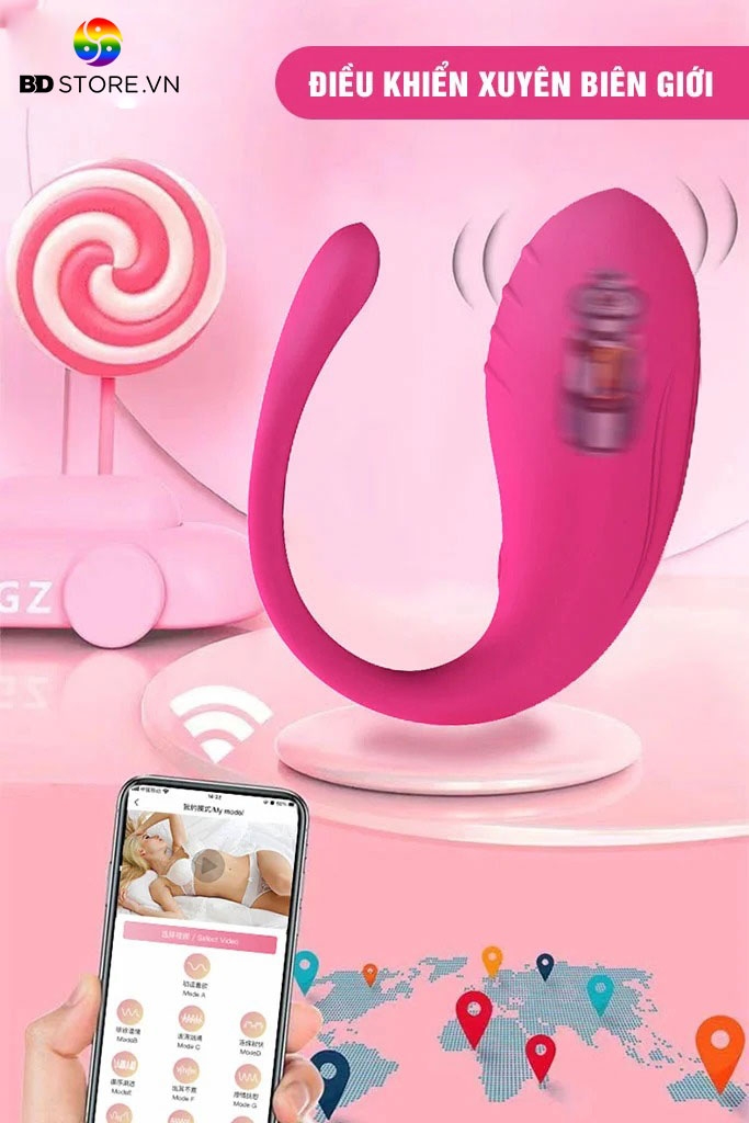 BDT155 - Trứng rung tình yêu silicon điều khiển qua APP sạc điện