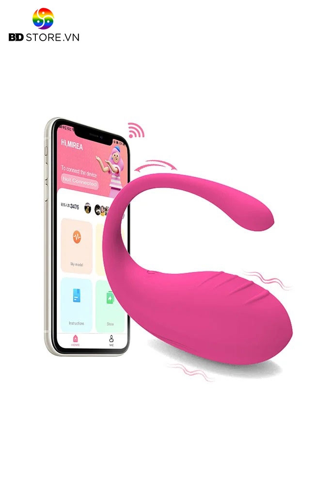 BDT155 - Trứng rung tình yêu silicon điều khiển qua APP sạc điện