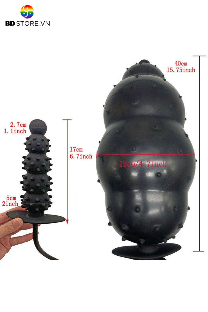 BDT1560 - Anal pump silicon thiết kế có gai bao quanh dài 17cm