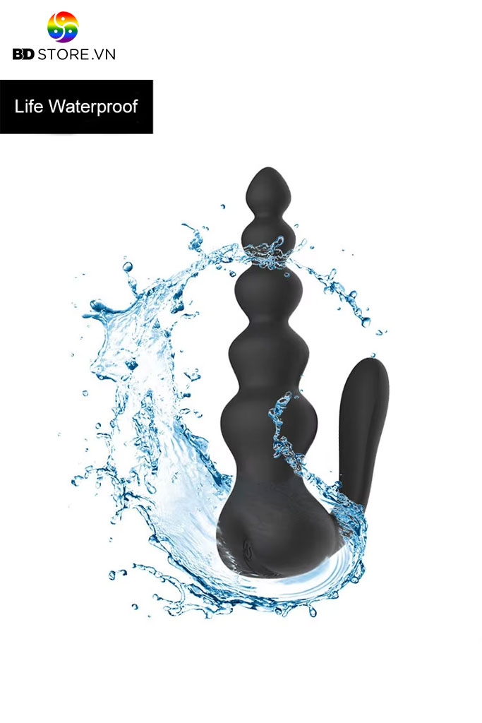 BDT1565 - Anal beads silicon điều khiển từ xa có 10 tần số dài 16cm