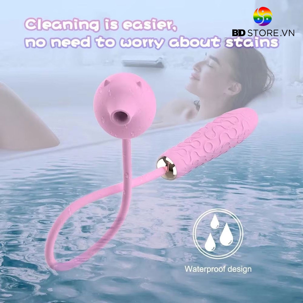 BDT1600 - Trứng rung hút 2 đầu có remote và 7 tần số dài 661mm