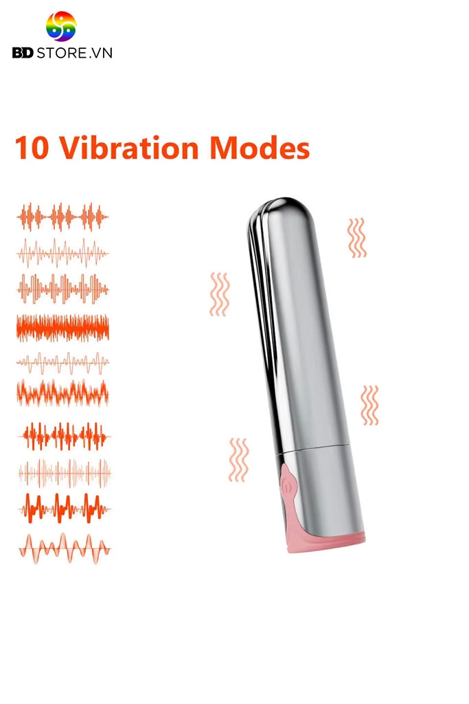 BDT1662 - Trứng rung không dây silicon hình viên đạn có 10 chế độ dài 10cm