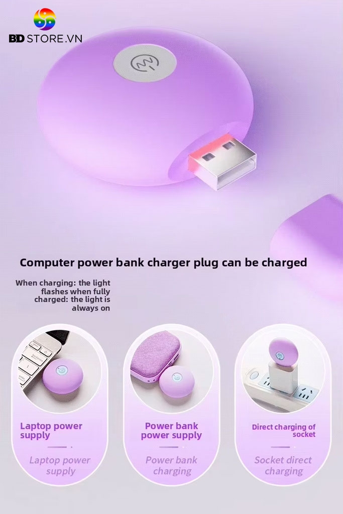 BDT1688 - Trứng rung 2 đầu mix đầu dương vật mini có 10 chế độ