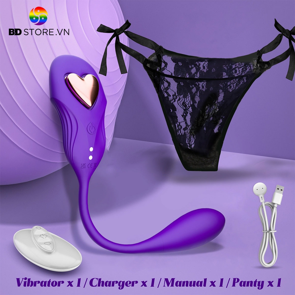 BDT1739 - Trứng rung hai đầu điều khiển từ xa có 10 chế độ dài 25cm