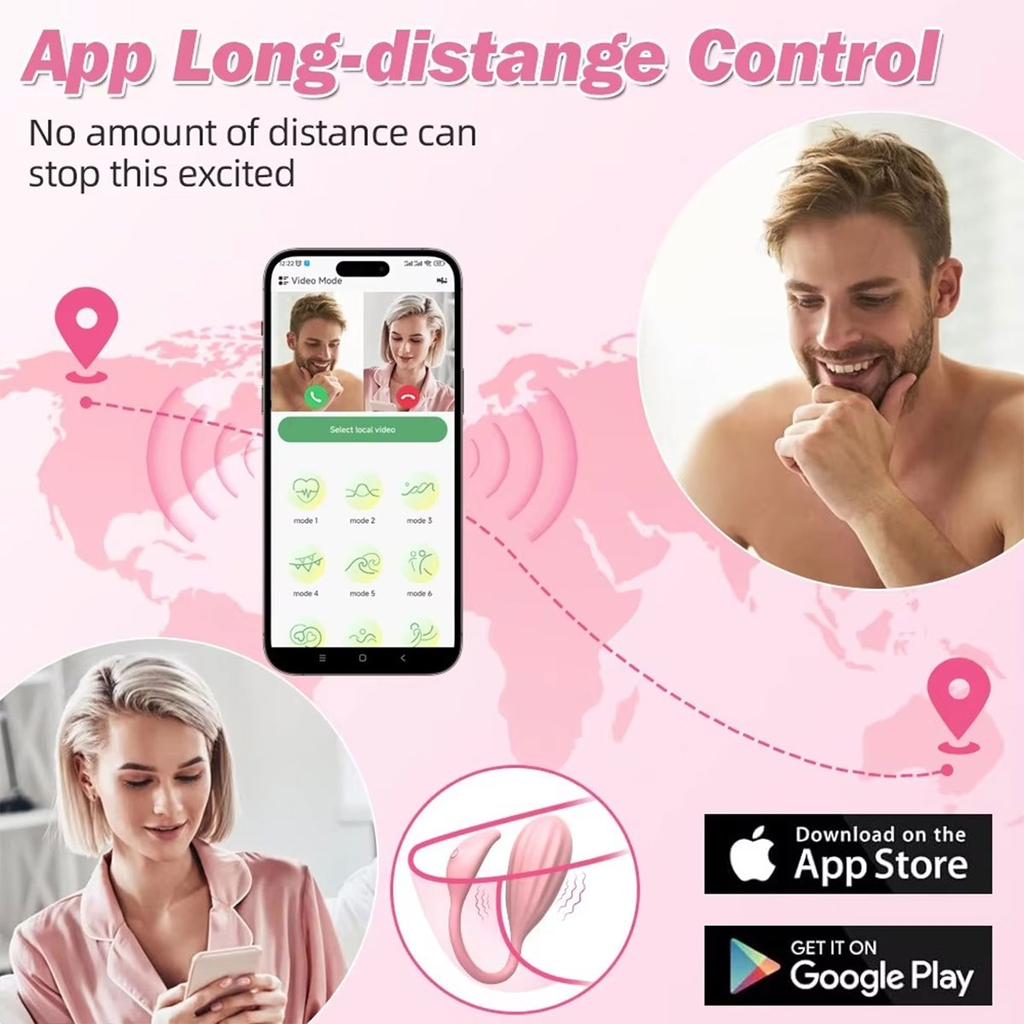 BDT1756 - Trứng rung 2 đầu điều khiển qua APP có 10 chế độ dài 99mm