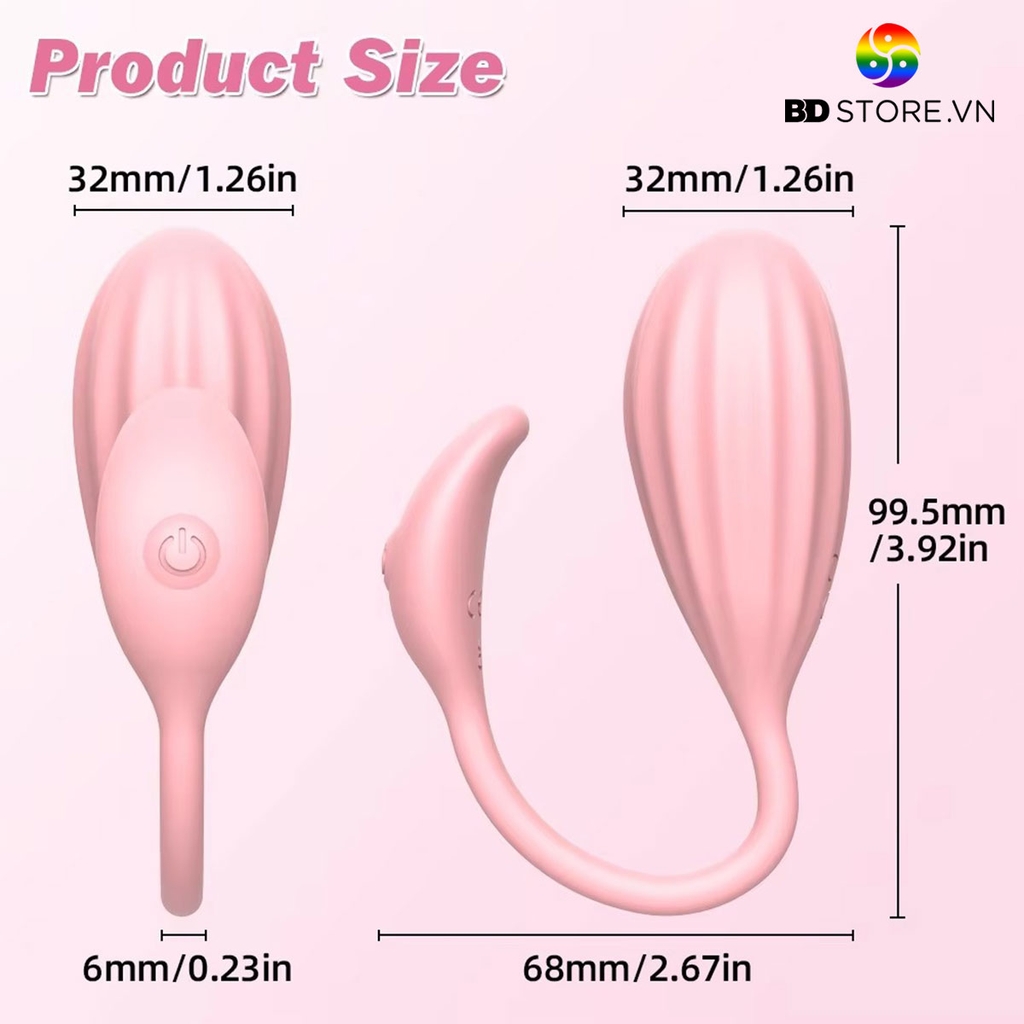 BDT1756 - Trứng rung 2 đầu điều khiển qua APP có 10 chế độ dài 99mm