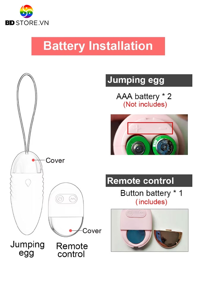 BDT181 - Trứng rung không dây có 10 tần số sạc điện dài 6cm