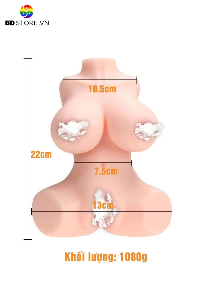 BDT1901 - Búp bê silicon mini nguyên khối có chân đế chân đùi dạng ngồi