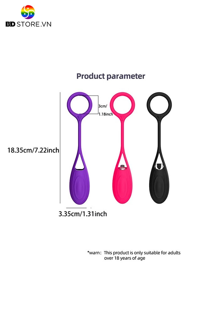 BDT1939 - Trứng rung tình yêu mini chất liệu silicon mềm có cục rung tháo rời