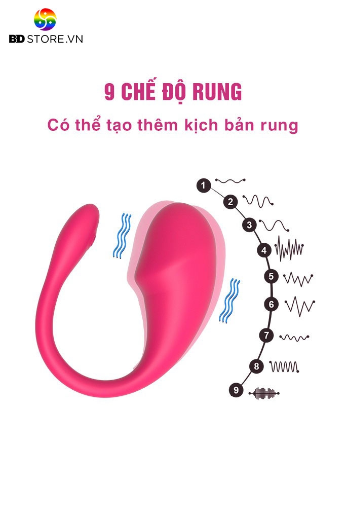 BDT212 - Trứng rung silicon sạc điện điều khiển qua APP dài 23.5cm