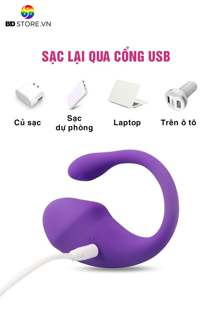 BDT212 - Trứng rung silicon sạc điện điều khiển qua APP dài 23.5cm
