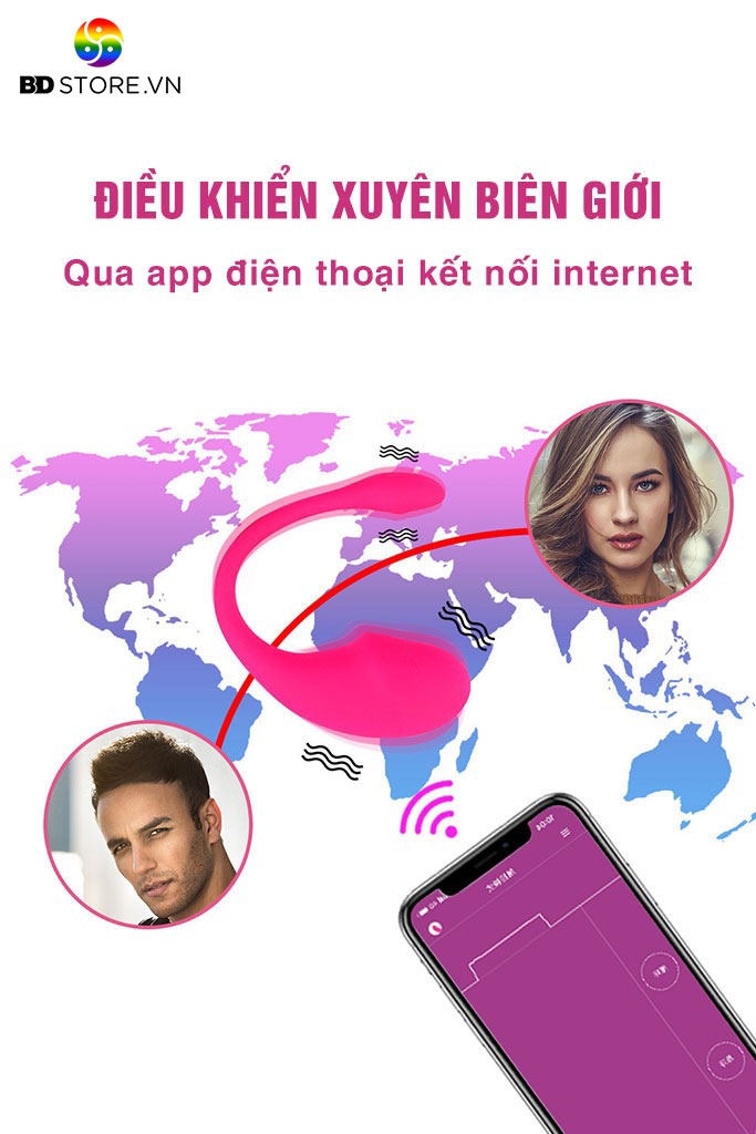 BDT212 - Trứng rung silicon sạc điện điều khiển qua APP dài 23.5cm