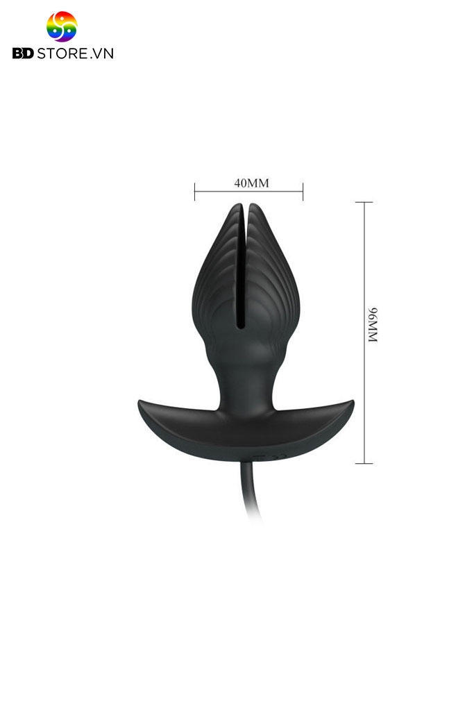 BDT2149 - Butt plug bơm hơi bóp tay kết hợp van xả áp bề mặt vân gờ hoa sò