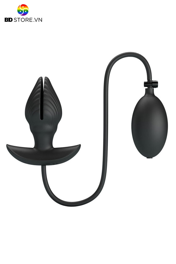 BDT2149 - Butt plug bơm hơi bóp tay kết hợp van xả áp bề mặt vân gờ hoa sò