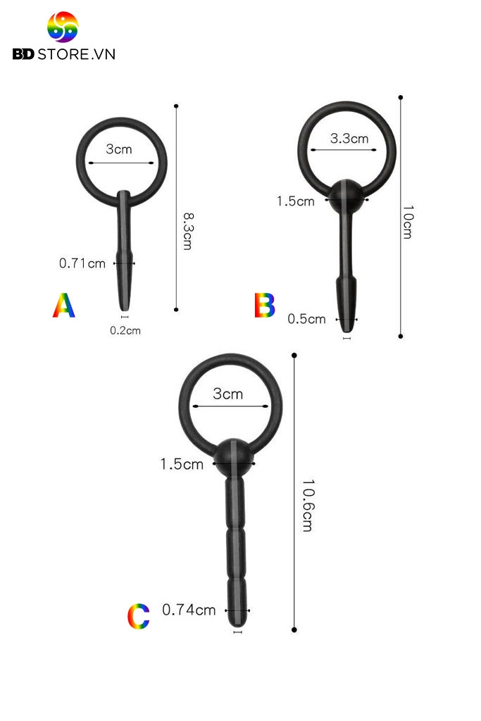 BDT2153 - Sounding silicon niệu đạo thiết kế que thẳng và có gờ