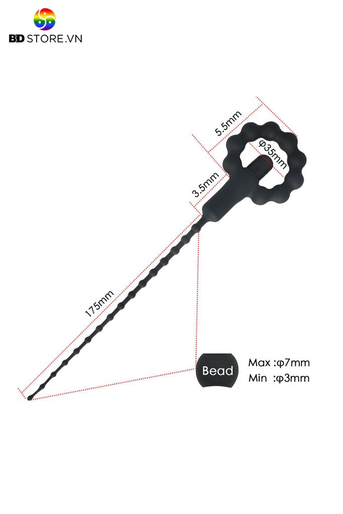 BDT2183 - Sounding silicon rung với vòng hoa mix chuỗi bi nổi dài 175mm
