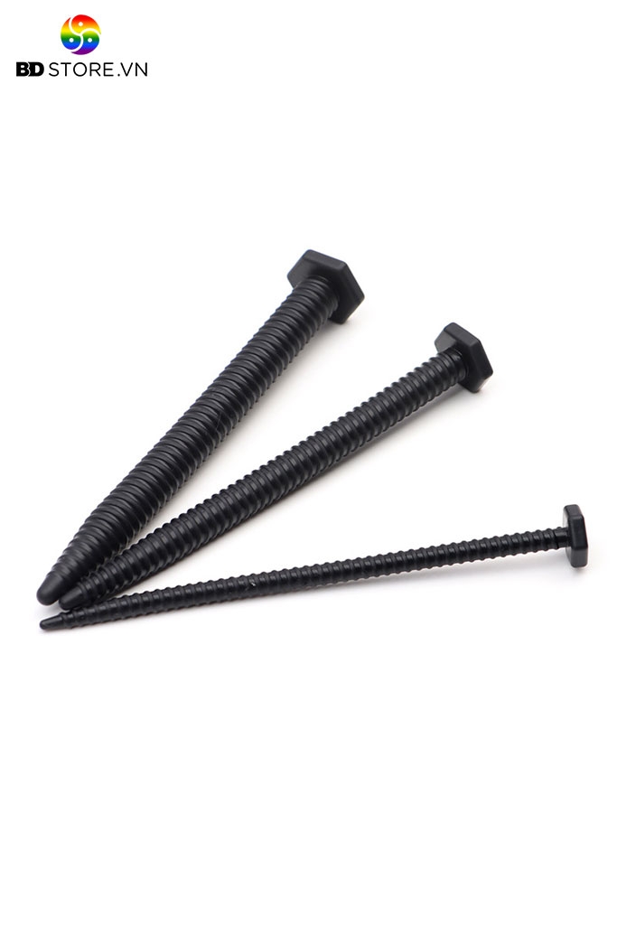BDT2188 - Sounding niệu đạo silicon vân ngang hình đinh vít dài 15.3cm