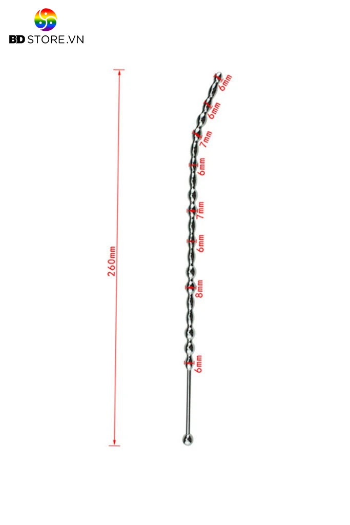 BDT2209 - Dụng cụ sounding inox thanh cong dạng chuỗi hạt dài 26cm