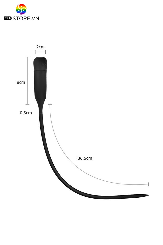 BDT2216 - Đồ chơi niệu đạo sounding silicon có 10 chế độ dạng thẳng