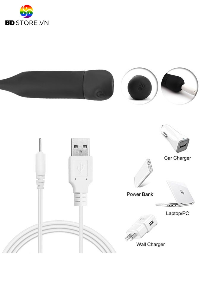 BDT2216 - Đồ chơi niệu đạo sounding silicon có 10 chế độ dạng thẳng