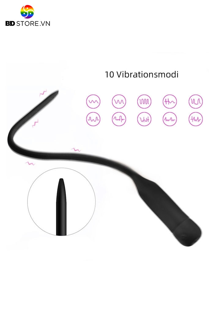 BDT2216 - Đồ chơi niệu đạo sounding silicon có 10 chế độ dạng thẳng