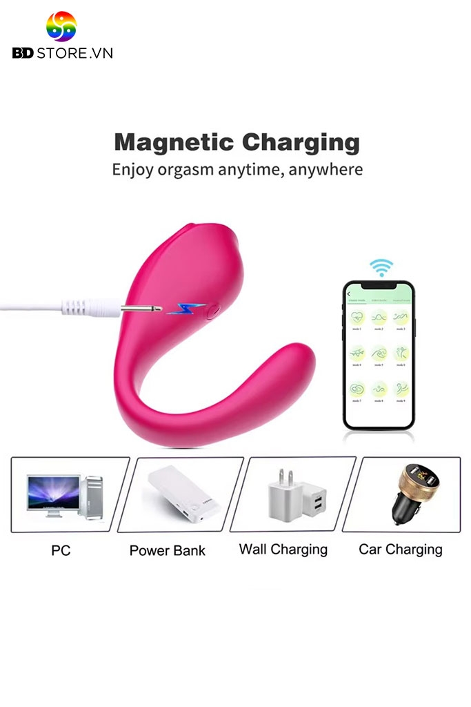BDT2329 - Trứng rung hình con cá heo không dây điều khiển APP dài 16cm