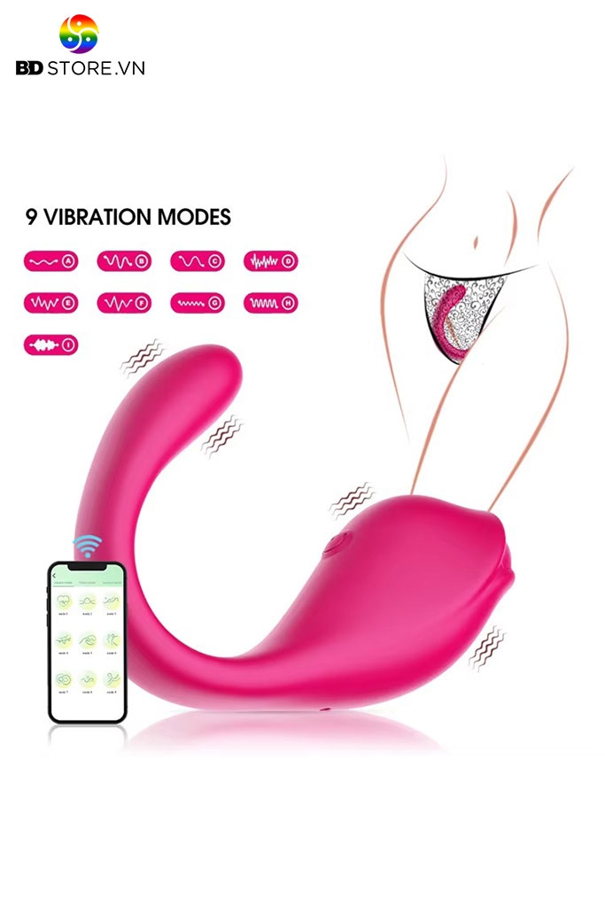 BDT2329 - Trứng rung hình con cá heo không dây điều khiển APP dài 16cm