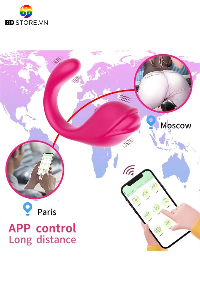 BDT2329 - Trứng rung hình con cá heo không dây điều khiển APP dài 16cm