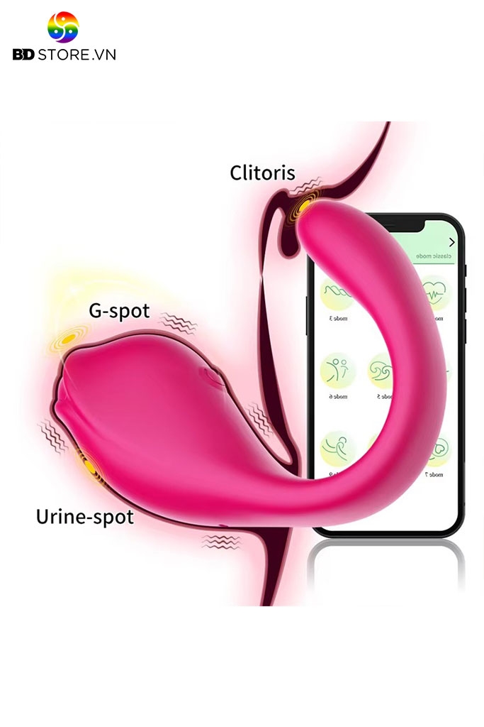 BDT2329 - Trứng rung hình con cá heo không dây điều khiển APP dài 16cm