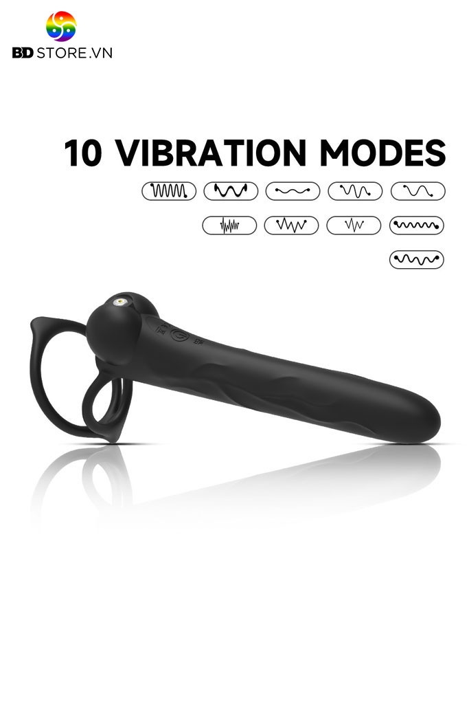 BDT2343 - Vòng rung đeo dương vật kích thích điểm G có 10 chế độ sạc điện