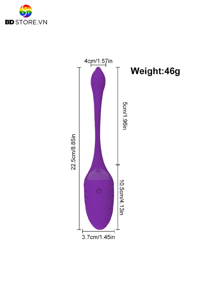 BDT2356 - Trứng rung 2 đầu điều khiển không giới hạn dài 225mm