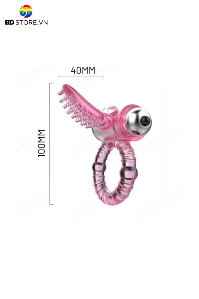 BDT2415 - Vòng rung đeo dương vật thiết kế có gai và nhánh phụ dài 10cm