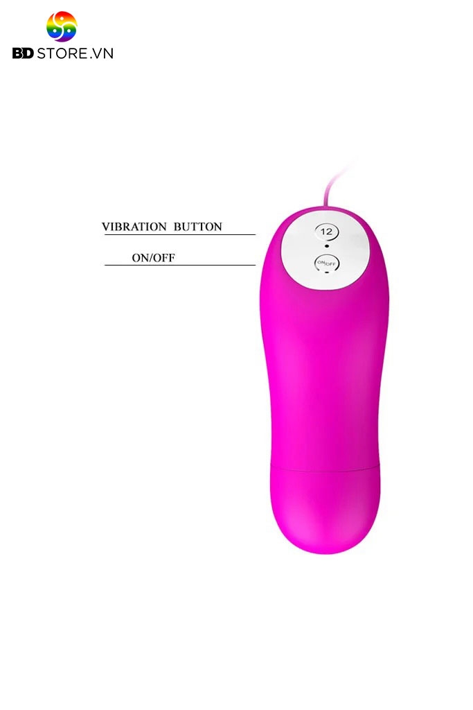 BDT2550 - Trứng rung siêu mạnh điều khiển có dây và 12 tần số dài 83mm
