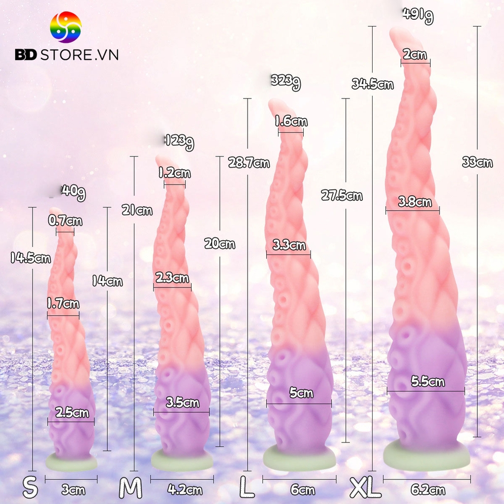 BDT2919 - Long anal đồ chơi hậu môn siêu dài có xúc tu kèm 3 size
