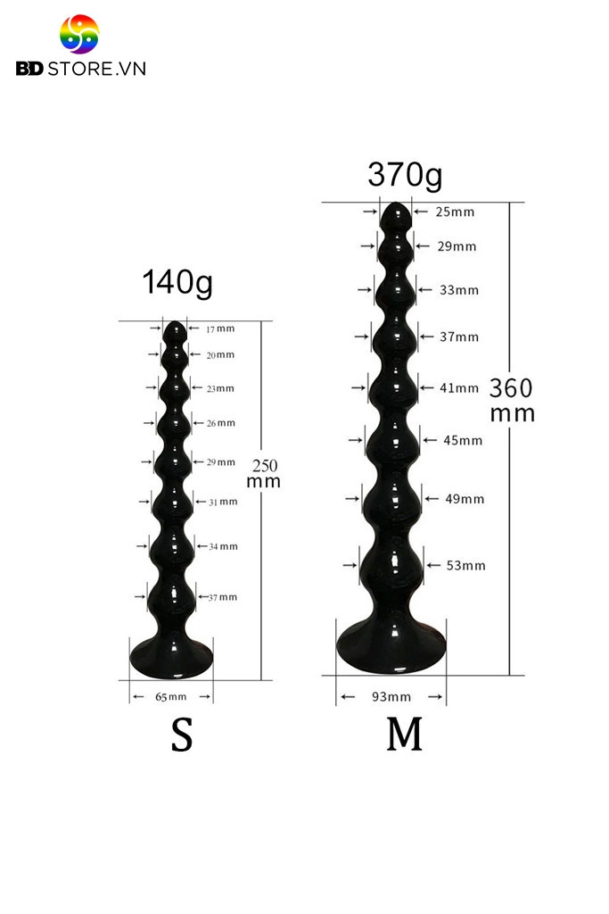 BDT2960 - Anal beads với chuỗi hạt bi tròn có đế dính tường